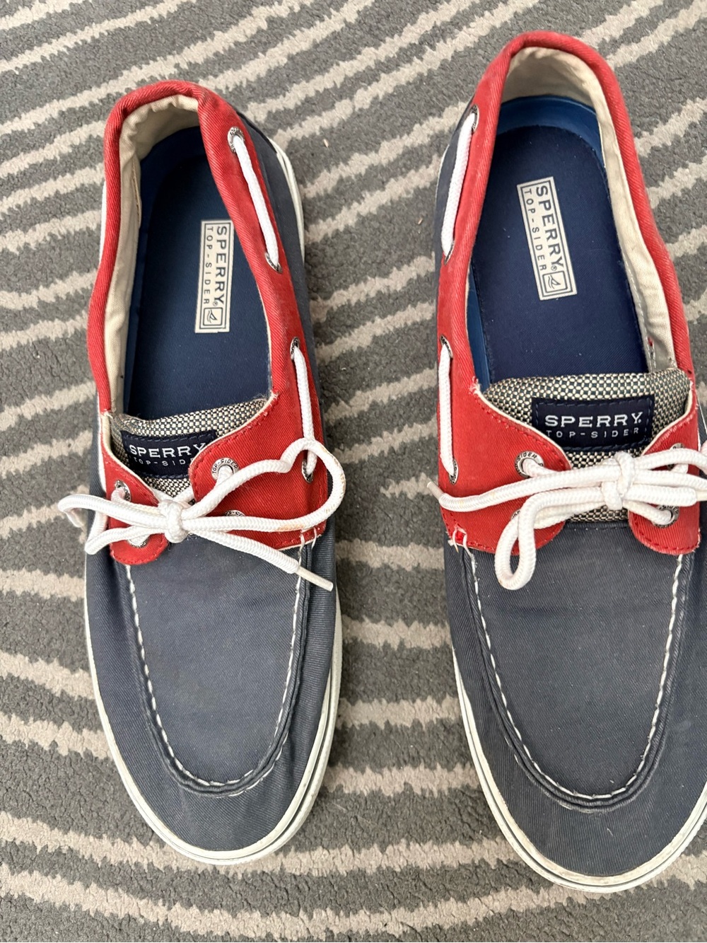Sperry Red and Navy Two-Tone Men's Boat Shoes